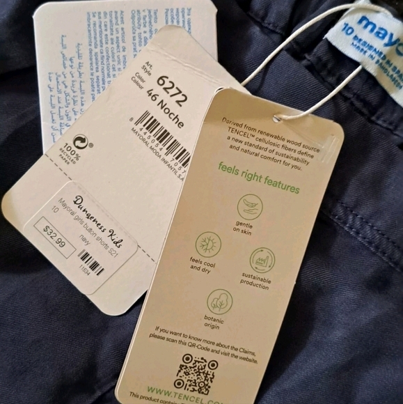 Mayoral Shorts Girls Size 10 Blue Adjustable Recycled Sustainable NWT B38#11 - Picture 4 of 6
